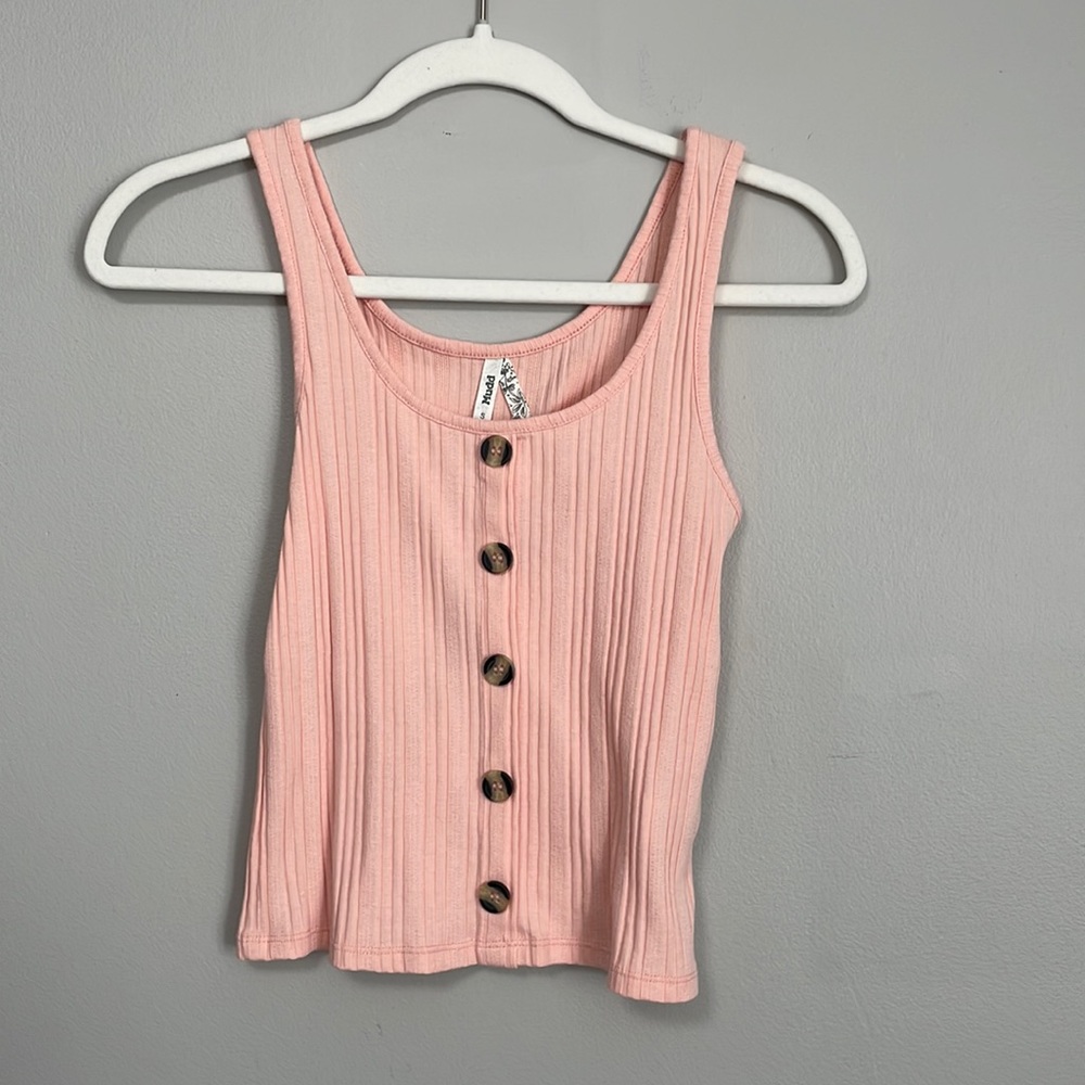 MUDD Ripped Light Pink Tank Top